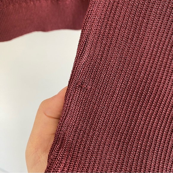 Free People H2O Sheer Pullover Crew Raw Garnet Top S - Picture 4 of 6